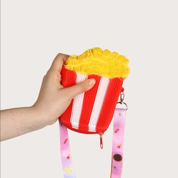Girls mini crossbody bag popcorn simulation bubble push - Picture 8 of 8